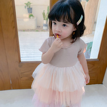 Vestido de princesa de manga corta para niñas pequeñas, ropa de moda para niños de 1 a 4 años, 2019 2024 - compra barato