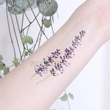 Водостойкая Временная тату-наклейка с лавандовой травой, искусственная татуировка, флэш-тату, ручная лапка для женщин, девушек и женщин 2024 - купить недорого