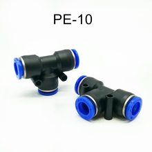 10pcs/lot Pneumatic Fittings 3 Way T-shape 10mm OD Hose Push in Fitting PE-10 Tee Fitting 2024 - buy cheap