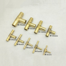 10PCS T way Brass Barb Pipe Fitting 3 Way Connector For 4mm 5mm 6mm 8mm 10mm 12mm 16mm Hose Copper Pagoda Tube Fittings JF1995 2024 - buy cheap