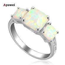 Beautiful style design White fire Opal 925 Silver Rings fashion jewelry USA size #6.5 #8 #6.75 #7.75 #9 OR619A 2024 - buy cheap