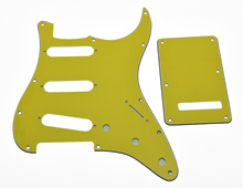 Parafusos Se Encaixa Para KAISH Amarelo ST Strat Estilo SSS Guitarra Pickguard, Tampa Do Trem, 2024 - compre barato