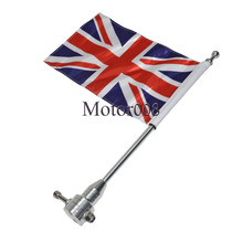 Chrome Motorcycle Motocross Luggage Rack Flag Pole Britain Mount Flag UK For Harley Davidson Dyna Glide 2024 - buy cheap