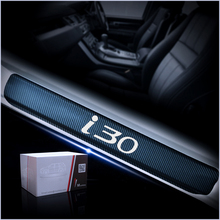 Placa de alféizar de puerta para Hyundai I30, protector de puerta, placa de desgaste, pegatina de fibra de carbono, estilismo para coche, 4 Uds. 2024 - compra barato