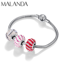 Malanda Crystals From Swarovski Round Candy Beads Bracelet Fashion Custom Charm Bracelet Bangle For Women Wedding Jewelry Gift 2024 - buy cheap