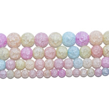 Wholesale Natural Stone Colorful Snow Cracked Crystal Beads 4 6 8 10 12 MM Pick Size For Jewelry Making DIY Bracelet Necklace 2024 - buy cheap