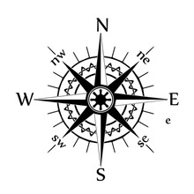 16cm*16cm NSWE Compass Wind Rose Bardian Vinyl Decal Car Stickers Black/Silver S6-3530 2024 - buy cheap