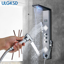 Смеситель для душа ULGKSD для ванной комнаты со светодиодсветодиодный головкой 2024 - купить недорого