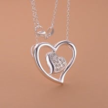 charming love heart silver plated Necklace New Sale silver necklaces & pendants /IHXACNFY GBDUPSTB 2024 - buy cheap