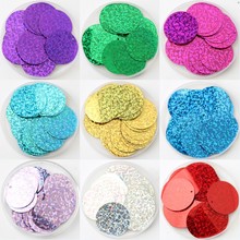 40pcs Large Round Laser Sequins 30mm PVC Flat Hologram Sequins Paillettes DIY Sewing Sequins For Wedding Craft Cloth Material 2024 - buy cheap