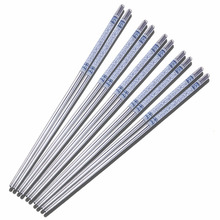 5 Pair Stainless Steel Tableware Colorful Reusable Chopsticks Dishware Silver Iron Antiskid Household Metal Kitchen Accessories 2024 - buy cheap