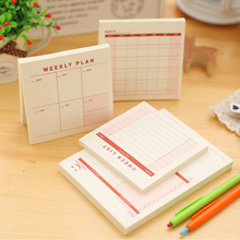 Korean Kawaii Check List Weekly Month sticky Notes Cute Memo Pad Stationery Stationary Memopad Office School Decor To do List it 2024 - buy cheap