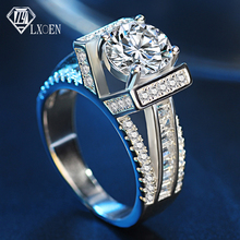 Модное роскошное обручальное кольцо LXOEN серебристого цвета с цирконом класса ааа, обручальные кольца для женщин, ювелирные изделия для вечеринки с кристаллами, аксессуары, кольца 2024 - купить недорого