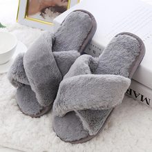 Winter home slippers women 2022 indoor warm plush cozy casual shoes women shoes ladies slippers solid color shoes woman 2024 - buy cheap