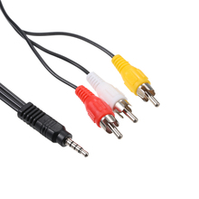 1.2m dv mp4 conversor 3.5mm rca áudio cabo de vídeo 3.5mm jack para 3 rca macho av cabo de fio 2024 - compre barato