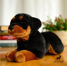 Recheado de brinquedo grande simulação animal rottweiler boneca de pelúcia cães crianças brinquedo travesseiro presentes 2024 - compre barato