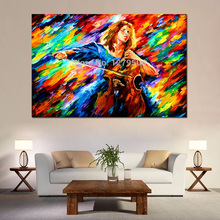 100%handpainted Freeshipping Wall Art Knife Oil Painting Cellist On Canvas For Modern Home Decor High Quality 2024 - buy cheap
