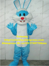 Cute Blue Easter Bunny Looney Tunes Bugs Jackrabbit Hare Lepus Rabbit Mascot Costume With Happy Face Adult No.215 Free Shipping 2024 - buy cheap