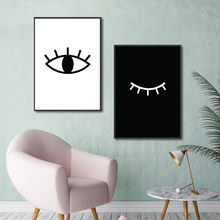 Abstract Black and White Eyes Posters Nordic Minimalist Canvas Painting Kids Room Decoration Wall Art Picture for Living Room 2024 - buy cheap