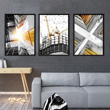 HAOCHU Modern American Skyscrapers Building Fell Canvas Painting Wall Art Picture For Living Room Decor No Frame 2024 - buy cheap