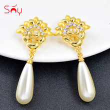 Sunny Jewelry-pendientes colgantes grandes para mujer, accesorio romántico, pendientes largos para boda, fiesta, gran oferta 2024 - compra barato