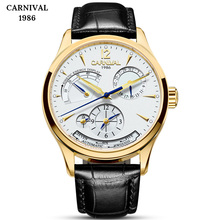 CARNIVAL mens watches top brand luxury automatic mechanical wrist watch leather fashion Multifunction sport clocks dropshipping 2024 - buy cheap