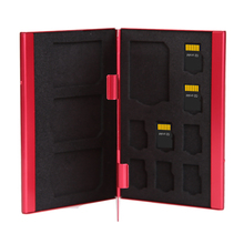 ALLOYSEED-caja de almacenamiento de tarjeta de memoria, carcasa para tarjetas de almacenamiento portátil de aleación de aluminio, 4 x SD 8 x Micro SD/TF, funda protectora 2024 - compra barato