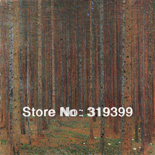 Reprodução de pintura a óleo em tela de linho, floresta de abeto i de gustav klimt, frete rápido, artesanal, qualidade do museu 2024 - compre barato