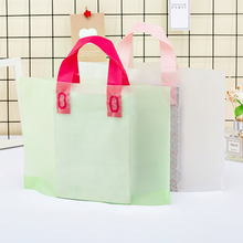 Sacos de plástico transparentes com alça, sacos de compras de plástico verde de alta qualidade com 50 unidades, sacos de presente e para compras 2024 - compre barato