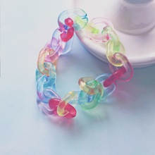 Cute Handmade Colorful Transparent Acrylic Bracelet, Candy Color For Women Men Judy Jewelry Party Creative Gift Birthday Gift 2024 - buy cheap