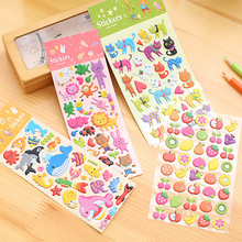 7 Sheets/set Cute Cartoon Animal Fruit Prints Stickers Kids Diary Decoration 3D PVC Stationery Kindergarten Baby Gift Toys 2024 - buy cheap