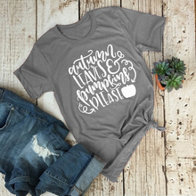 Funny Letter Graphic Tee Autumn Leaves and Pumpkins Please T-Shirt Cotton Happy Fall Tops Pumpkin Party Halloween Cute t Shirts 2024 - buy cheap
