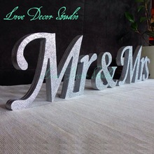 Mrs& Mr silver glitter sweetheart table decoration. Wedding sign set. Sweetheart table decor signsLarge Thick Mr & Mrs Sign 2024 - buy cheap