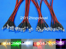 50pcs 3mm/5mm Red/Green/Blue/RGB 3V 5V 12V DC Round Pre-Wired Water Clear LED 2024 - buy cheap