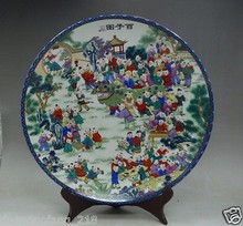 10 inch Chinese Famille Rose hand-painting 100 child diagram Porcelain big Plate 2024 - buy cheap