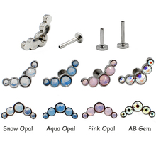 1Pc Titanium Steel Opal Lip Labret Ear Tragus Cartilage Helix Earring Body Piercing Jewelry Septum Clicker Internally 16G Thread 2024 - buy cheap