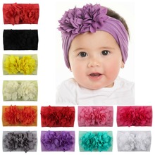 36pc/lot Kids Wide Nylon Headbands Fabric Flower Match Nylon Headbands Two Flower Headbands Children Girls Hair Accessories 2024 - buy cheap