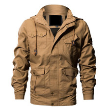 Новая весенняя Мужская куртка, повседневная однотонная куртка с капюшоном, ветровка 6XL 2024 - купить недорого