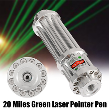 Caneta ponteiro laser verde 20 km, foco ajustável, laser com zoom, ferramenta ponteiro laser de alumínio 0.5mw 532nm 2024 - compre barato