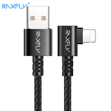 RAXFLY 1m 2.1A 90 Degree USB Data Cable For iPhone X XS MAX XR 8 7 6s 5 iPad Fast Charging Cable Mobile Phone Charger Cord Cable 2024 - buy cheap