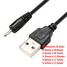 1 шт. USB A штекер 2,0/2,5/3,5/4,0/5,5 мм разъем DC 5 в зарядное устройство зарядный кабель шнур питания кабель адаптер 2024 - купить недорого