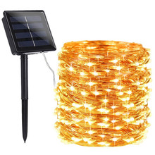 Lámpara Solar LED para exteriores, guirnalda de luces de hadas para vacaciones, Navidad, fiesta, jardín, impermeable, 12/22/32m, 100/200 LED 2024 - compra barato