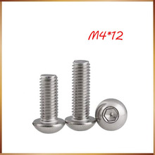 Tornillo hexagonal interior de acero inoxidable 304, 5 uds., M4, 12mm, M4 x 12mm, DIN7380, tornillo de cabeza de botón redondo, seta, envío gratis 2024 - compra barato