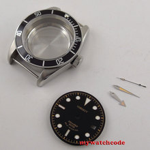 41mm black bezel sapphire glass Watch Case & dial & hand fit 2824 2836 MOVEMENT 2024 - buy cheap