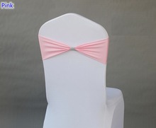 Pink Colour Spandex Chair Sash Wedding Chair Sashes With Shiny Belt Buckle In The Middle Lycra Stretch Wedding Chair Sash 2024 - buy cheap