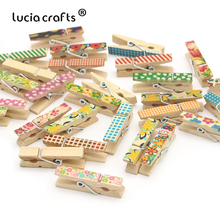 Lucia crafts 5pcs/12pcs Painted wooden clip for Photo Pictures Hanging Clips Clothespin DIY Decoration Accessories E1023 2024 - buy cheap