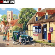 HOMFUN 5D DIY Diamond Painting Full Square/Round Drill "Town scenery" 3D Embroidery Cross Stitch gift Home Decor A08237 2024 - buy cheap