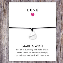 Grandma Mom Heart Family Card Bracelets Daughter Grandpa Sister Dad Father Brother Uncle Aunt Son Charm bracelets Love Jewelry 2024 - buy cheap