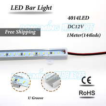 LED luces strip 1m 144 leds 4014 LED bar light 12V with Aluminium U/V profile  kitchen jewelry showcase light cold white 2024 - buy cheap