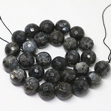 Natural stone black labradorite 4mm 6mm 8mm 10mm 12mm 14mm faceted round loose beads diy women jewelry making 15 inch A06 2024 - buy cheap